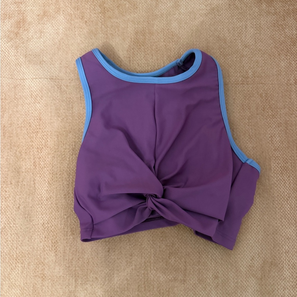 FIVE Girls Dance Purple Tank Top with Blue Trim, size YXL